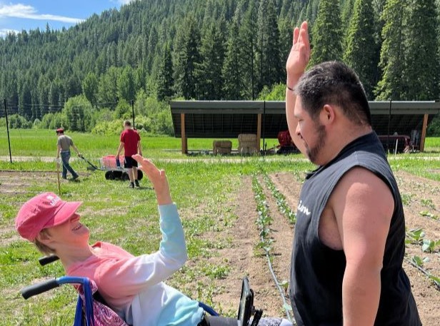 High five in the garden